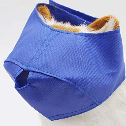 POPETPOP Tapa Calmante para Perros Tapa para Ojos de Mascota Sombreado de Nylon Cubierta de Ansiedad Bozal Venda para Perros para Aseo Anti Mordedura Anti Enfermedad del Coche Azul S
