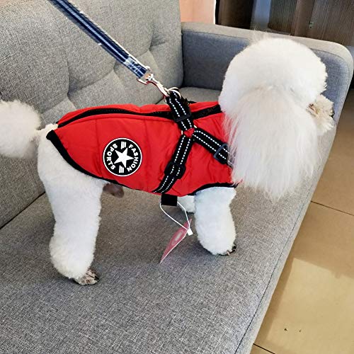 Poseca Ropa para Perros para Perros pequeños Abrigo para Perros Chaqueta de Invierno Ropa para Perros Abrigo para Perros Chaqueta para Perros de Invierno cálido con arnés para Perros pequeños