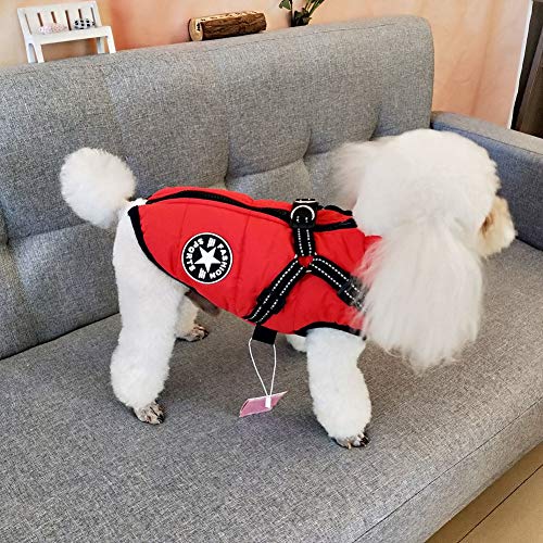 Poseca Ropa para Perros para Perros pequeños Abrigo para Perros Chaqueta de Invierno Ropa para Perros Abrigo para Perros Chaqueta para Perros de Invierno cálido con arnés para Perros pequeños