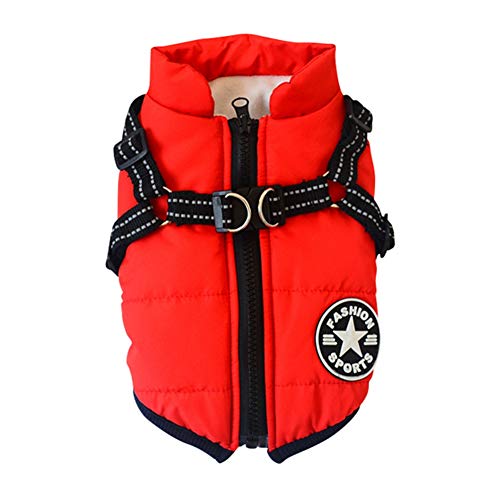 Poseca Ropa para Perros para Perros pequeños Abrigo para Perros Chaqueta de Invierno Ropa para Perros Abrigo para Perros Chaqueta para Perros de Invierno cálido con arnés para Perros pequeños
