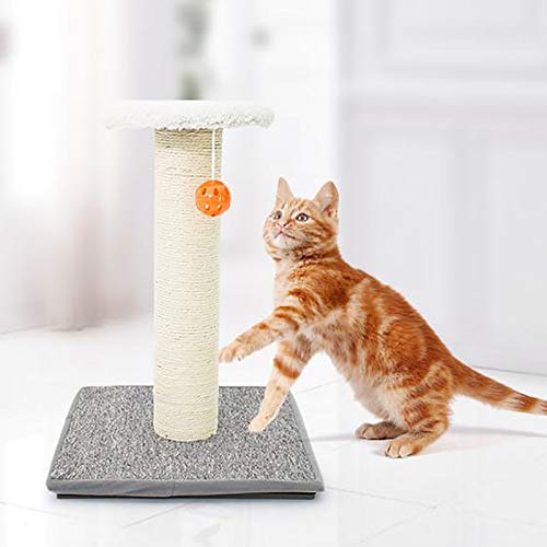 Poste Rascador Para Gatos,Árbol Rascador Para Gatos Con Juguetes De Bolas De Campana Para Que Los Gatos Afilen Garras/Jueguen/Curen 35 * 35 * 49 Cm