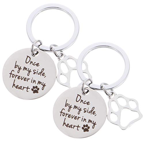 PRETYZOOM 2 Piezas Llavero para Perro Siempre en Mi Corazón Llavero Conmemorativo de La Pata del Animal Doméstico Regalo de Condolencia para Perros Dueños de Gatos Amantes de Los Perros Y