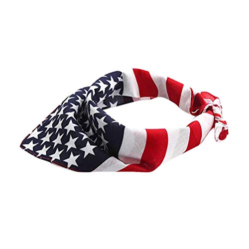 PRETYZOOM Bandera Americana Perro Perro Bandana Día de La Independencia Cachorro Collar EE UU Triángulo Babero Pañuelo Disfraz Toalla Cachorro Gato Vestir Accesorios 55Cm