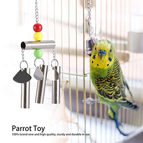 Pssopp Juguete para morder de pájaros, campanas, pájaros, jaula de loros, juguete para morder, campana colgante para periquitos, periquitos, periquitos