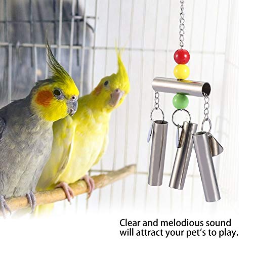 Pssopp Juguete para morder de pájaros, campanas, pájaros, jaula de loros, juguete para morder, campana colgante para periquitos, periquitos, periquitos