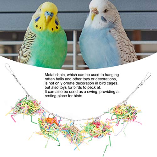 Pssopp Juguetes para triturar Loros Tiras de Papel Juguete para Masticar pájaros Bola de ratán Trituradoras de pájaros Juguete de forrajeo Juguete Colgante para Loro Budgie Periquito Cockatiel Conure