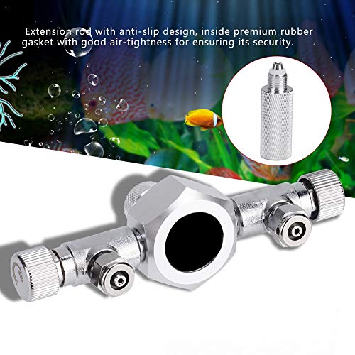 Pssopp Válvula divisora ​​de CO2 para acuarios Distribuidor de múltiples vías para el Acuario de Acero Inoxidable Distribuidor de múltiples vías(2#)