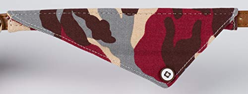 Puccybell Collar de camuflaje para perro con bandana, collar clásico para perros pequeños y medianos HB007 (M, rojo y azul)