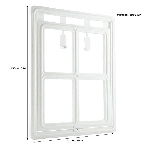 Puerta basculante para gatos y perros, puerta para mascotas, puerta para gatos, puerta con parada automática para mosquitos, marco para puerta (XL-blanco)