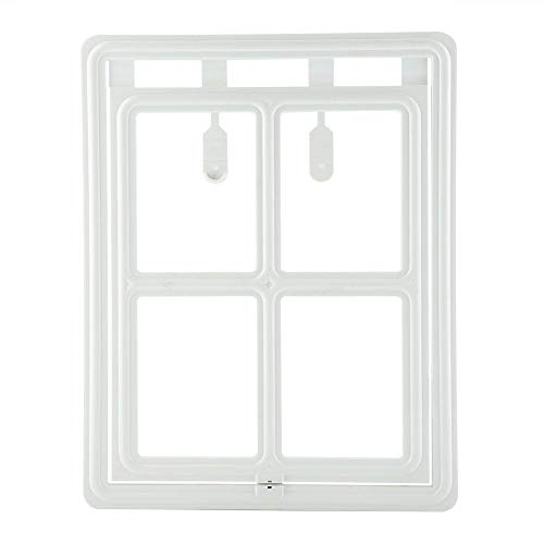 Puerta basculante para gatos y perros, puerta para mascotas, puerta para gatos, puerta con parada automática para mosquitos, marco para puerta (XL-blanco)