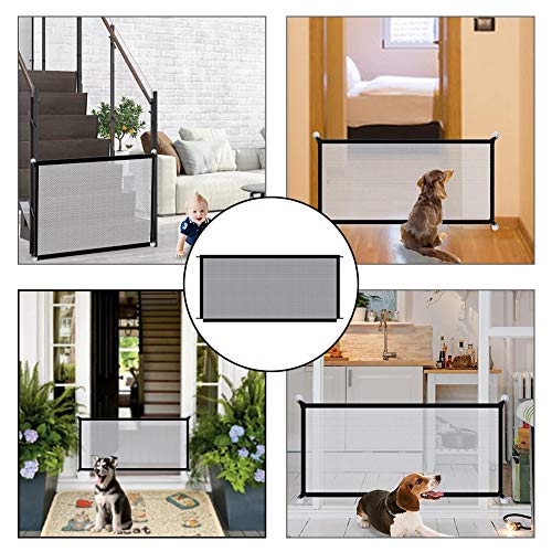 Puerta de seguridad para mascotas, puerta mágica para perro, puerta mágica para perro, segura instalación en cualquier lugar, valla de seguridad plegable de malla portátil