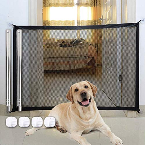 Puerta de seguridad para mascotas, puerta mágica para perro, puerta mágica para perro, segura instalación en cualquier lugar, valla de seguridad plegable de malla portátil