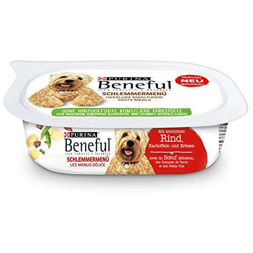 PURINA BENEFUL Menú de Comida húmeda para Perros en Salsa, con Vacuno, 6 Unidades (200 g)