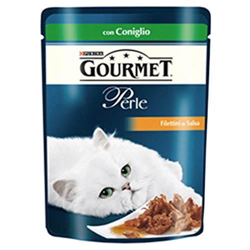Purina - Gourmet Perle - Comida crocante para gatos, 85 g, 24 raciones de conejo