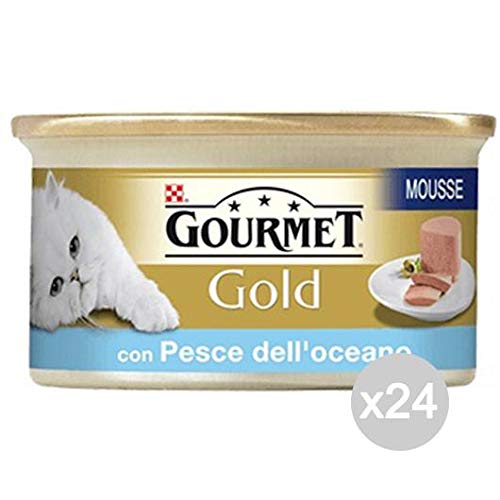 Purina Juego 24 Gourmet Gold Mousse Pescado D Océano Gr 85 Comida para Gatos