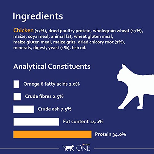 Purina One - Comida para gato seco de adulto, 6kg
