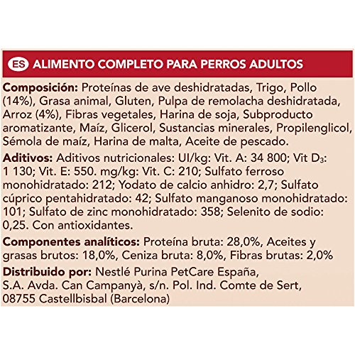 Purina ONE MINI Active Pienso para Perro Adulto Pollo y Arroz 6 x 1,5 Kg
