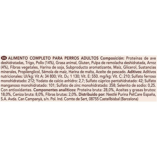 Purina ONE MINI Active Pienso para Perro Adulto Pollo y Arroz 8 x 800 g