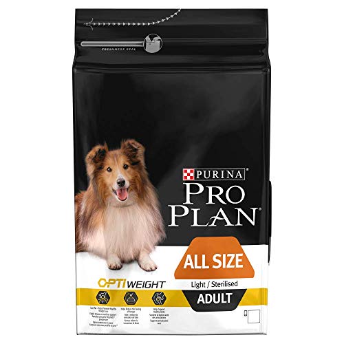 PURINA Pro Plan Comida Seco para Perro Adulto Todos los Tamaños con Optiweight, Sabor Pollo - 3 Kg