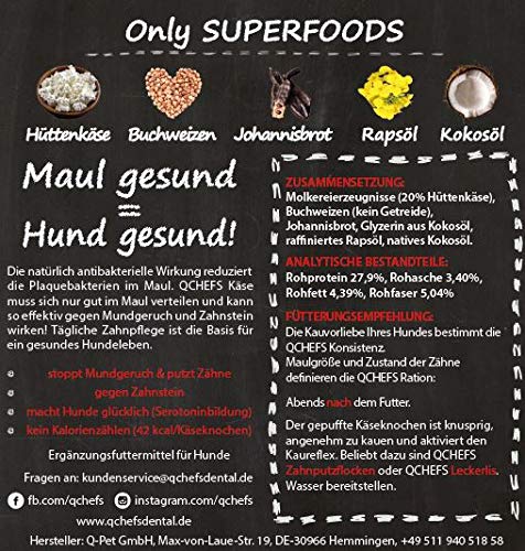 QCHEFS Puffed Sticks | comida para perros | contra el mal aliento | limpieza dental | bienestar para alérgicos | aliento y la placa
