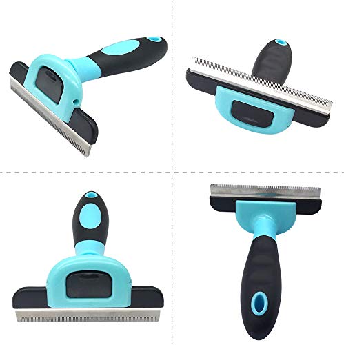 QiCheng&LYS Pincel de Belleza para Perros y Gatos, Pincel de Belleza para Animales Peine para Perros y Gatos Herramienta Profesional Mane (Azul, 100mm)
