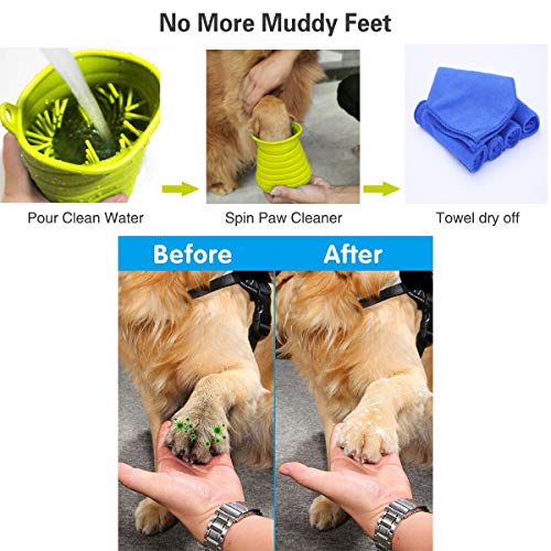 Queta Limpia Patas Perro,Limpiador De Pata De Mascota, cepillo de limpieza para mascotas ，para Limpiar Suciedad y Barro (Verde)