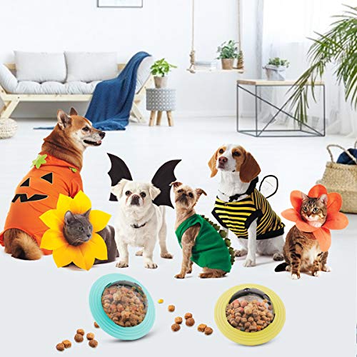 RCRunning-EU Juguete para Tratar Perros OVNI Juguete dispensador de Alimentos Rompecabezas Juguetes IQ Chasing Ball para Perros y Gatos Amarillo