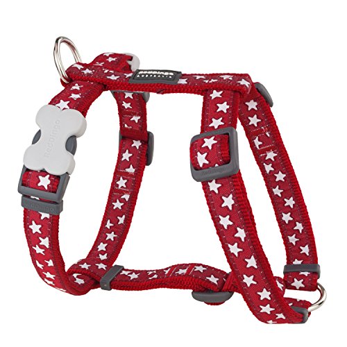 Red Dingo GmbH 9330725046528 Petral Perro Estrella, L, Blanco y Rojo