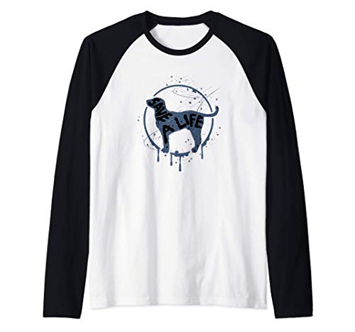 Regalo de perro de rescate salva una vida Camiseta Manga Raglan