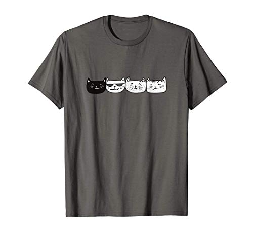 Regalos divertidos para gatos Kwaii Cat Faces Design I Loce Camiseta