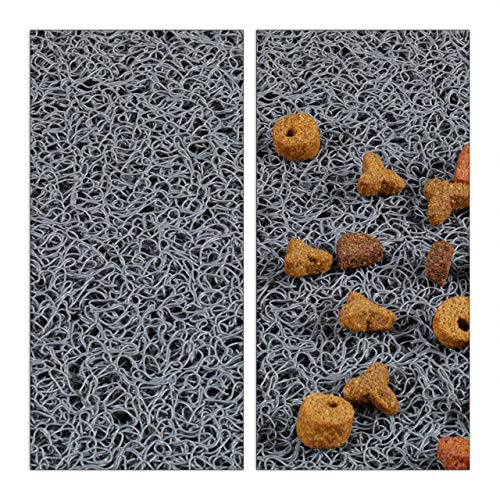 Relaxdays Alfombrilla higiénica para Arena de Gatos, Antideslizante, Impermeable, PVC, 40 x 59 cm, Color Gris