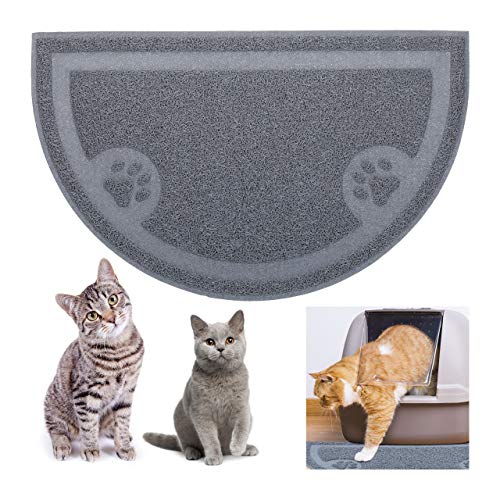 Relaxdays Alfombrilla higiénica para Arena de Gatos, Antideslizante, Impermeable, PVC, 40 x 59 cm, Color Gris