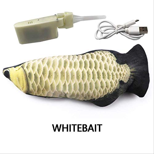 RENQINGLIN Juguetes para Gatos Peces Electrico Mini Gato Divertido Gato Gato Juguete eléctrico Fish simulación de Pescado USB batiendo Peces Peluche Juguetes de Pescado Swing niños Chanquetes