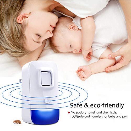 Repelente ultrasónico de plagas, enchufe electrónico para interiores y exteriores para alejar y rechazar roedores, insectos, mosquitos, hormigas, insectos, ratones, cucarachas, sin productos químicos