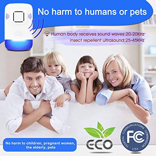 Repelente ultrasónico de plagas, enchufe electrónico para interiores y exteriores para alejar y rechazar roedores, insectos, mosquitos, hormigas, insectos, ratones, cucarachas, sin productos químicos