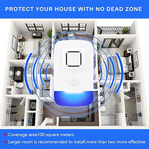 Repelente ultrasónico de plagas, enchufe electrónico para interiores y exteriores para alejar y rechazar roedores, insectos, mosquitos, hormigas, insectos, ratones, cucarachas, sin productos químicos