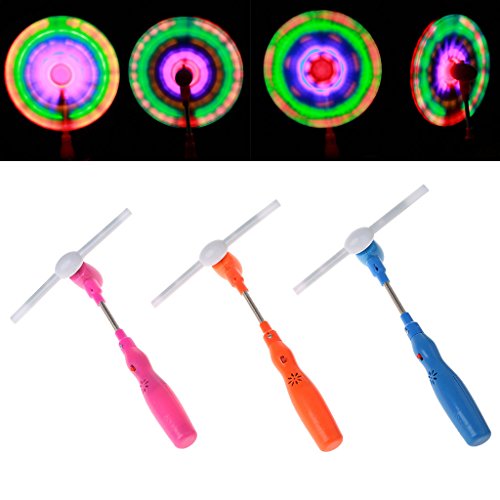 RG-FA Flashing Light Up LED Molinos de Viento con música Colorido Spinning Glow Toys para Oscuro