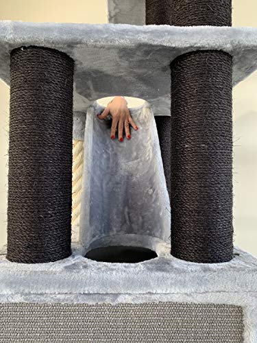RHRQuality Rascador grande para gatos XXL Cat Penthouse Blackline gris claro, árbol rascador para gatos grande para maine coon, gato pesado, trepador para rascar muebles gruesos