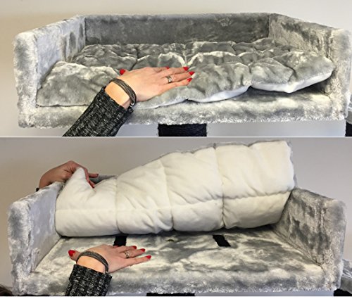 RHRQuality Rascador grande para gatos XXL Cat Penthouse Blackline gris claro, árbol rascador para gatos grande para maine coon, gato pesado, trepador para rascar muebles gruesos