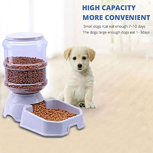 RIsxffp 3.8L Alimentador automático de Mascotas Perro Gato Bebedero Tazón Gran Capacidad Agua Alimentador Black-Square-for Water