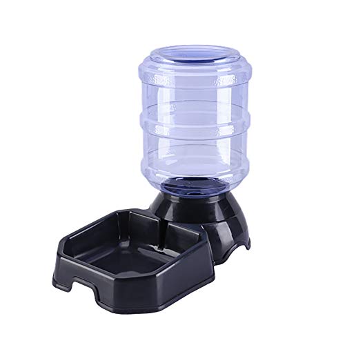 RIsxffp 3.8L Alimentador automático de Mascotas Perro Gato Bebedero Tazón Gran Capacidad Agua Alimentador Black-Square-for Water