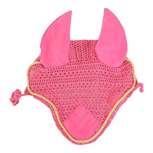 Roma - Orejeras crochet para caballos (Full) (Rosa/Dorado)