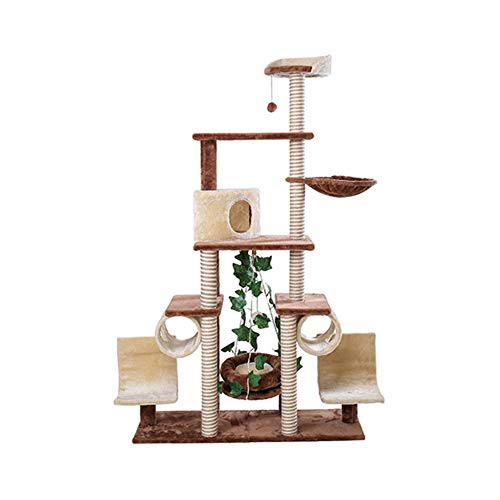 Rowe Rascador para Gatos Altura Árbol Escalador Arañar Torre de los Gatos for Cubierta Columpio Gatos Gato Suministros del árbol del Gato del Gato del Gato Rascador Vent Juguete for Mascotas