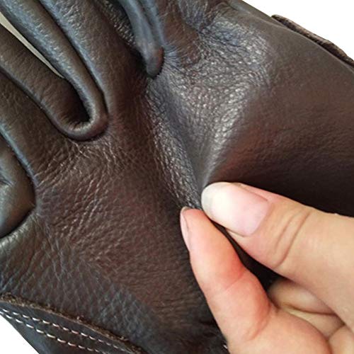 Rubyu – Guantes de protección de Piel de Vacuno antimordeduras para Hombre y Mujer