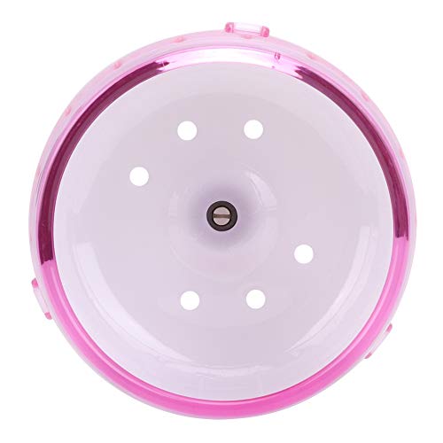 Rueda de hámster de plástico súper silencioso, rueda de ejercicio para mascotas pequeñas, jerbos, ratones, cobayas, chinchilla (rosa)