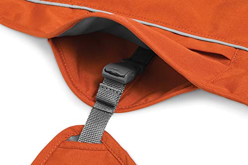 RUFFWEAR Combo Abrigo y Arnés Overcoat Fuse 2 en 1, Chaqueta con Forro de Vellón para Perros - Naranja Canyonlands, M