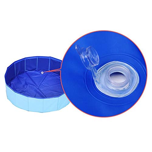 Ruick Piscina plegable para perros – Piscina para mascotas, piscina para perros plegable para niños, piscina portátil de PVC para mascotas (24 x 8 pulgadas, azul)