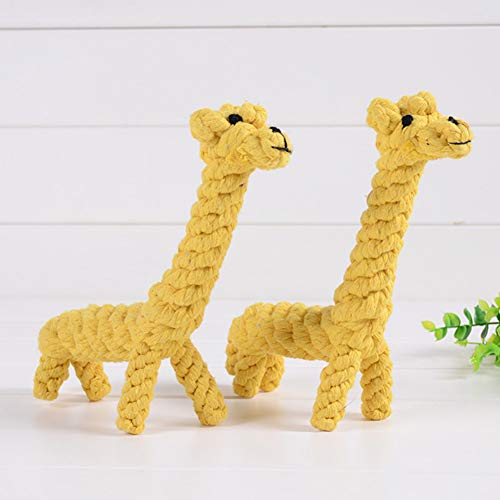 Ruiting Cuerda Mascota de mascar Juguete de la Cuerda del Juguete de la Jirafa Diseño Dental Juguete de Limpieza Interactivo Molar Juguete del Perro de Perrito dentición