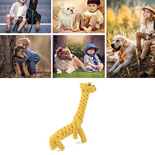 Ruiting Cuerda Mascota de mascar Juguete de la Cuerda del Juguete de la Jirafa Diseño Dental Juguete de Limpieza Interactivo Molar Juguete del Perro de Perrito dentición