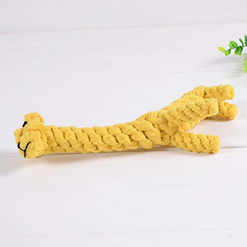 Ruiting Cuerda Mascota de mascar Juguete de la Cuerda del Juguete de la Jirafa Diseño Dental Juguete de Limpieza Interactivo Molar Juguete del Perro de Perrito dentición